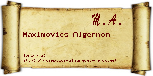 Maximovics Algernon névjegykártya